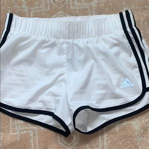 White Adidas Track Shorts